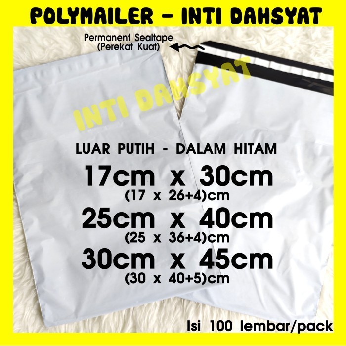 

Polymailer Putih - Hitam 30X45 Isi +/-100Lembar Plastik Amplop Online
