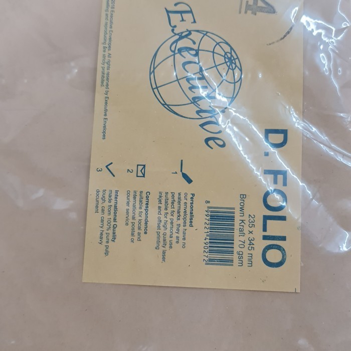 

Amplop Folio 235 X 345 Mm , Brown Kraft 70 Gsm 1 Pack