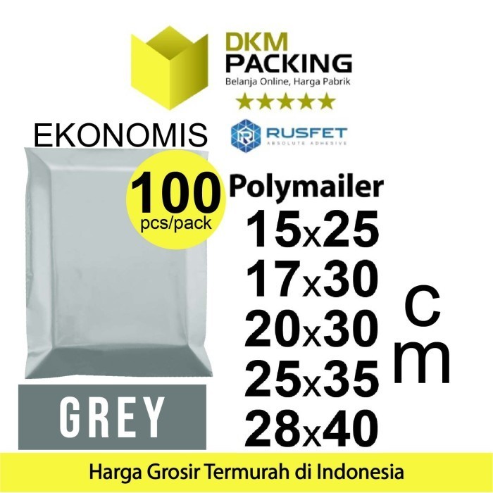 

Polymailer Pack Grey 15X25Cm Amplop Plastik Packing Olshop Ekonomis