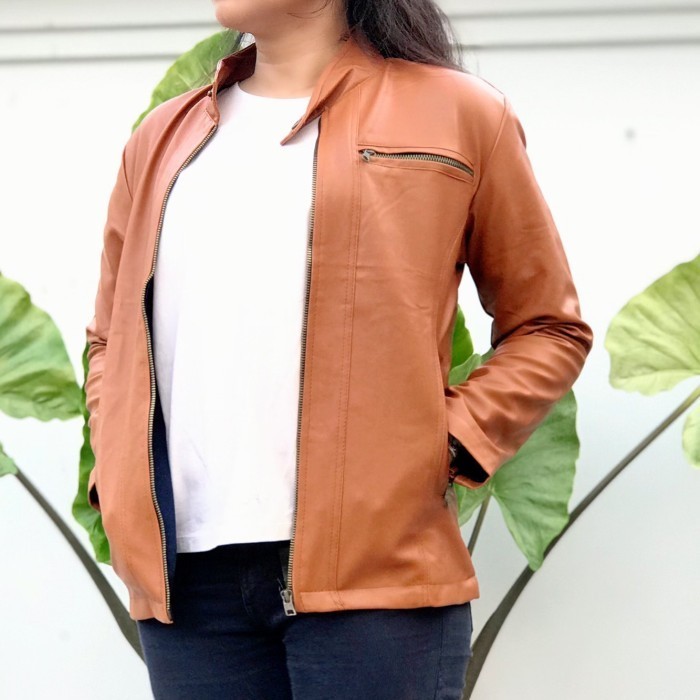 JAKET KULIT WANITA KASUAL - JAKET WANITA SEMI KULIT HIGH QUALITY