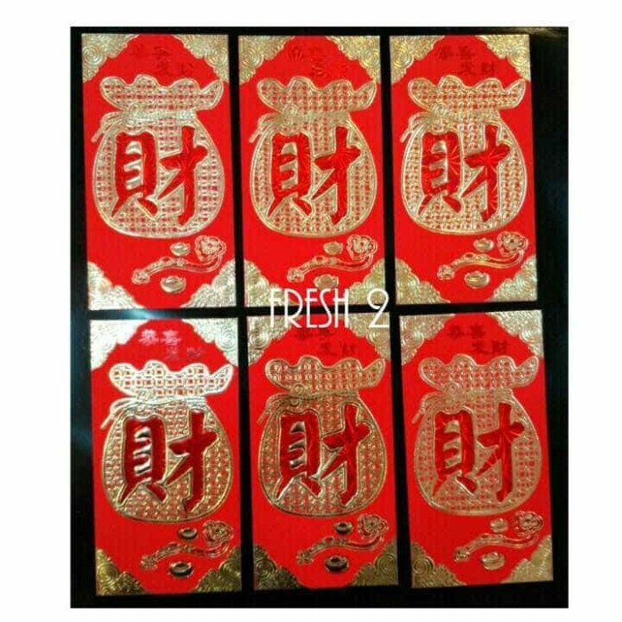 

Angpao Chai Bahan Tebal Panjang Isi 6.Amplop Imlek