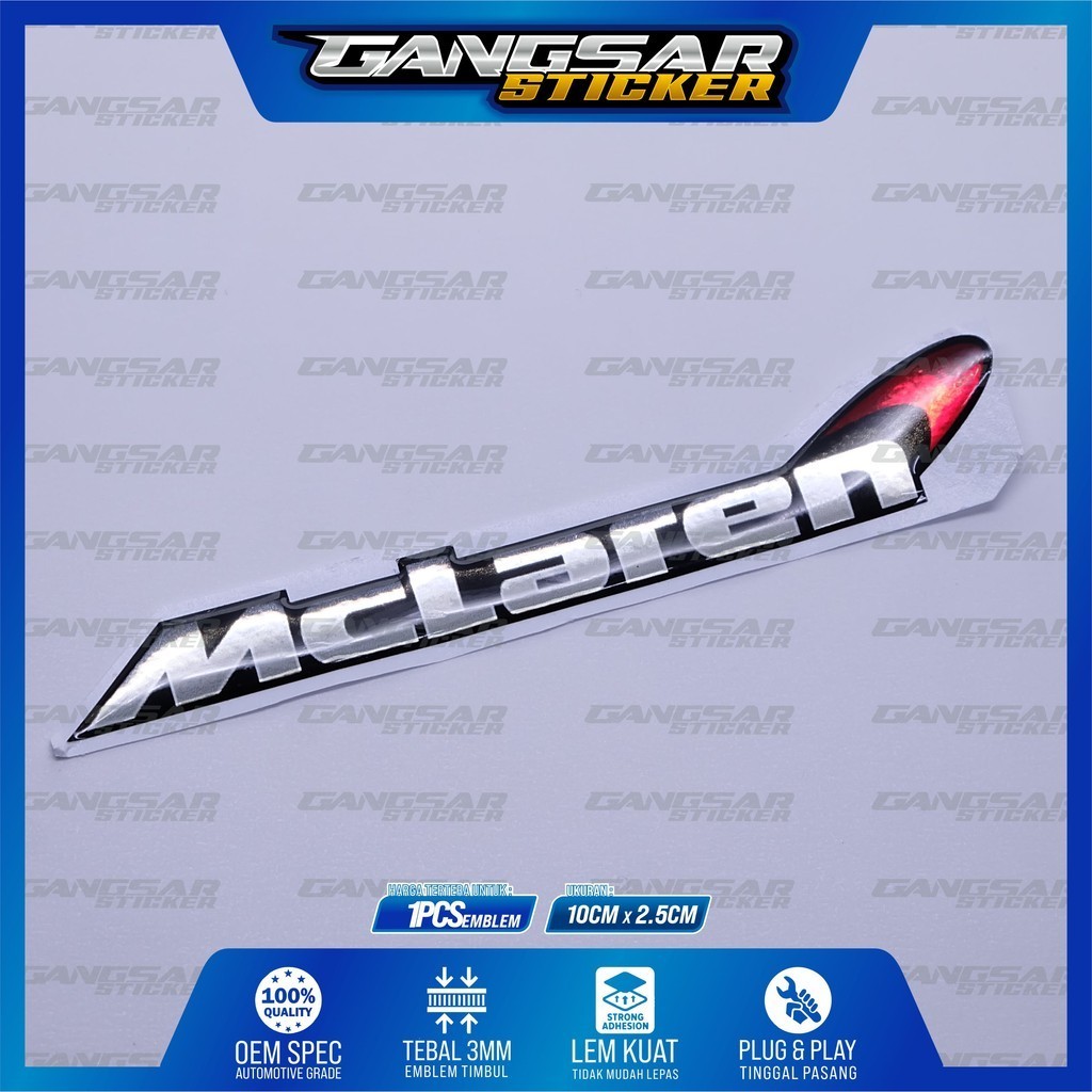 Emblem logo mclaren / emblem timbul mclaren / sticker mclaren / stiker logo mclaren / emblem 3d mcla