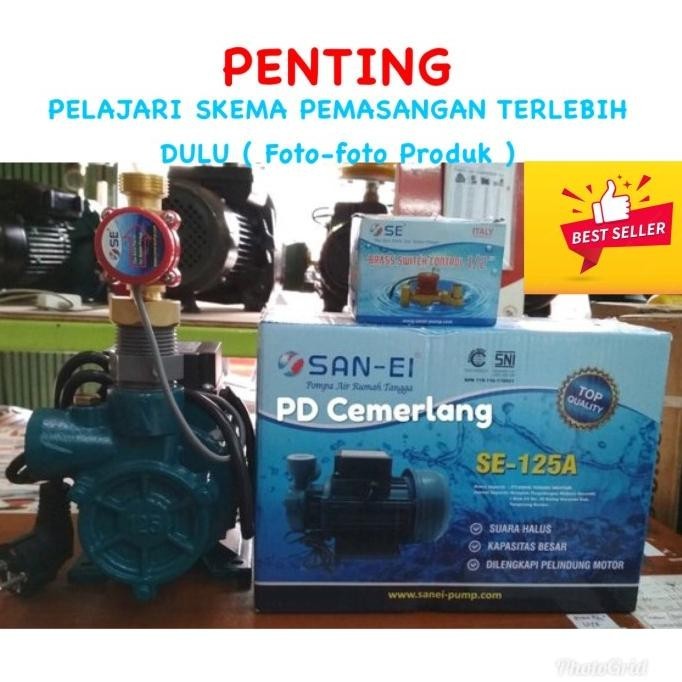 Pompa air pendorong air toren otomatis booster pump san ei sanyo