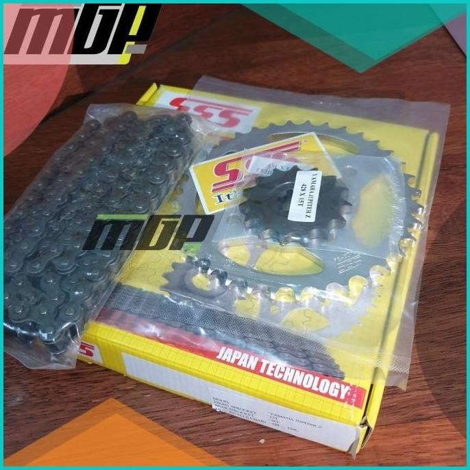 GEAR SET PAKET SSS RANTAI GIR 428X15T 104L YAMAHA JUPITER Z ORI SSS 16