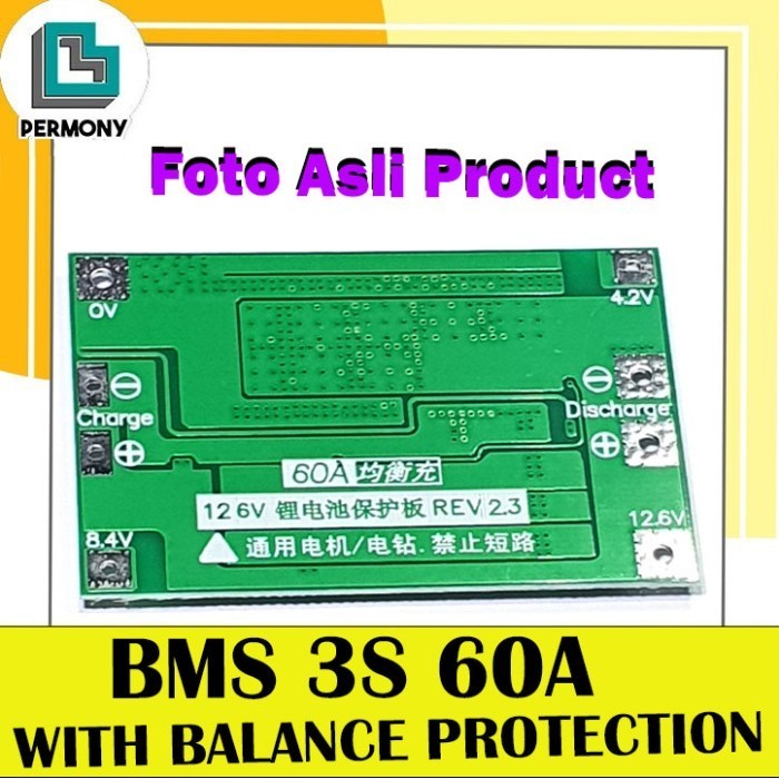 Bms 3S 60A With Balance Protection Board 18650 Charger Lithium Battery Best