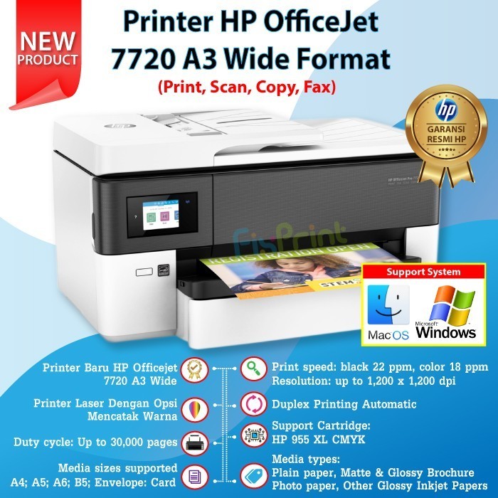 Printer Hp Officejet 7720 A3 Wide Format Print Scan Copy Fax Best