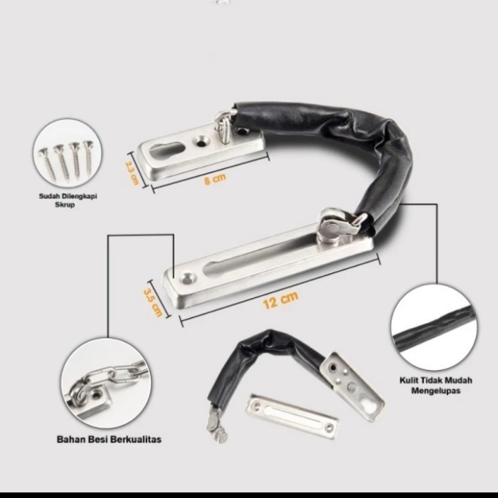 Grendel Slot Pintu Rantai 20Cm / Selot Pintu Rumah Rantai / Doorchain Best