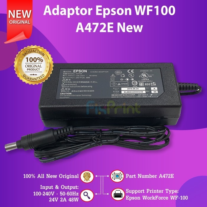 Power Supply Printer Workforce Wf100 Adaptor Epson Wf-100 Wf 100 New Best