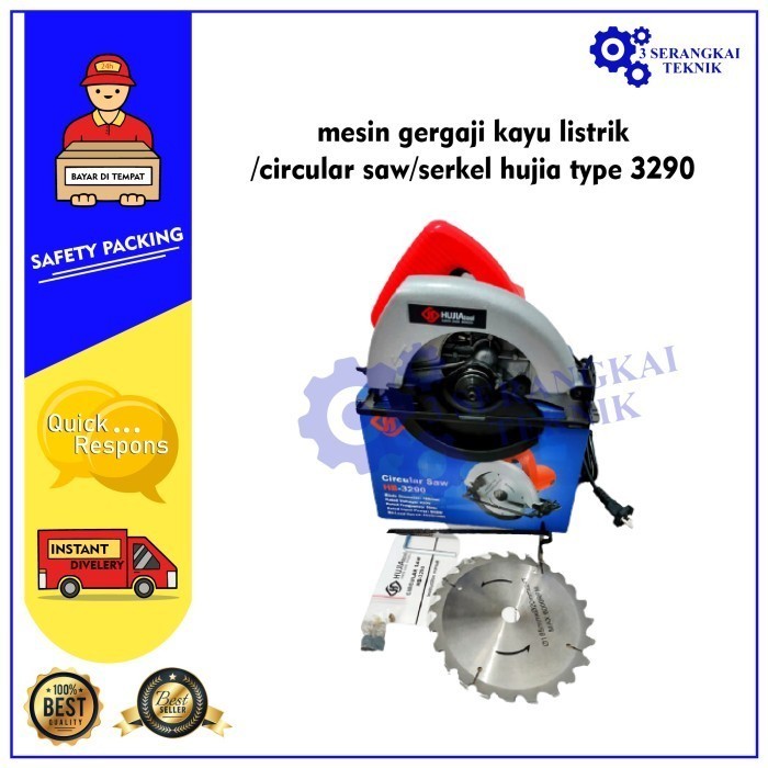 ✨Ori Mesin Gergaji Kayu Listrik/Circular Saw/Serkel Hujia Type 3290 Terbaru