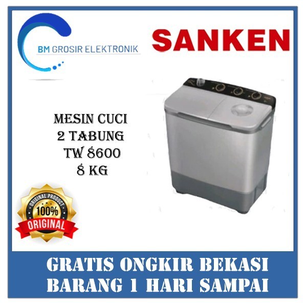 Sanken Tw 8600 (2 Tabung / 8 Kg) Mesin Cuci Kualitas Premium