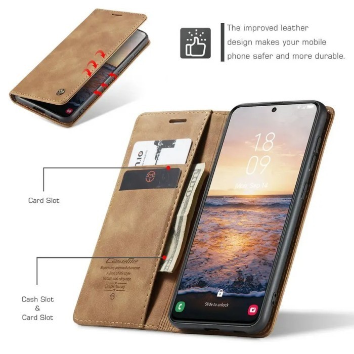 Casing Hardcase Mr - Caseme Samsung A22 5G - A12 5G Leather Flip Wallet Case Dompet Original