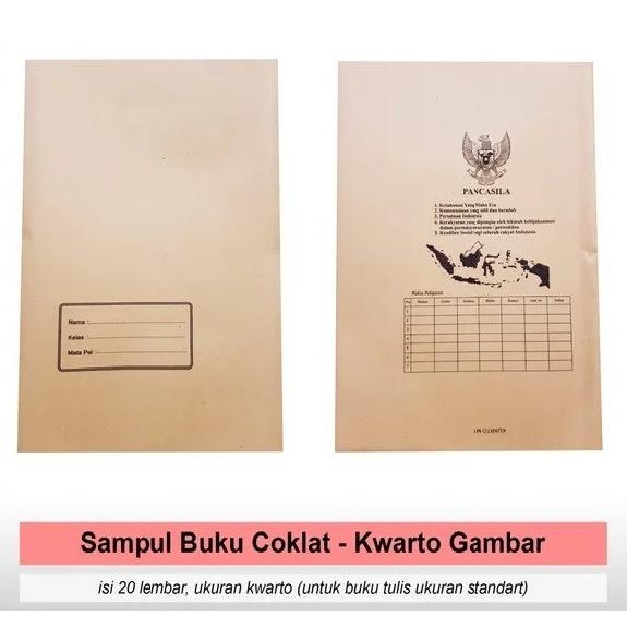 

SAMPUL BUKU COKLAT / SAMPUL PLASTIK LEM UKURAN KWARTO SIDU / BOXY