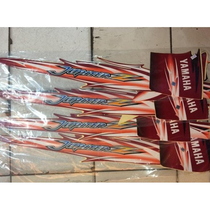 New Stiker Striping Jupiter Z Burhan 2007 Hitam Merah