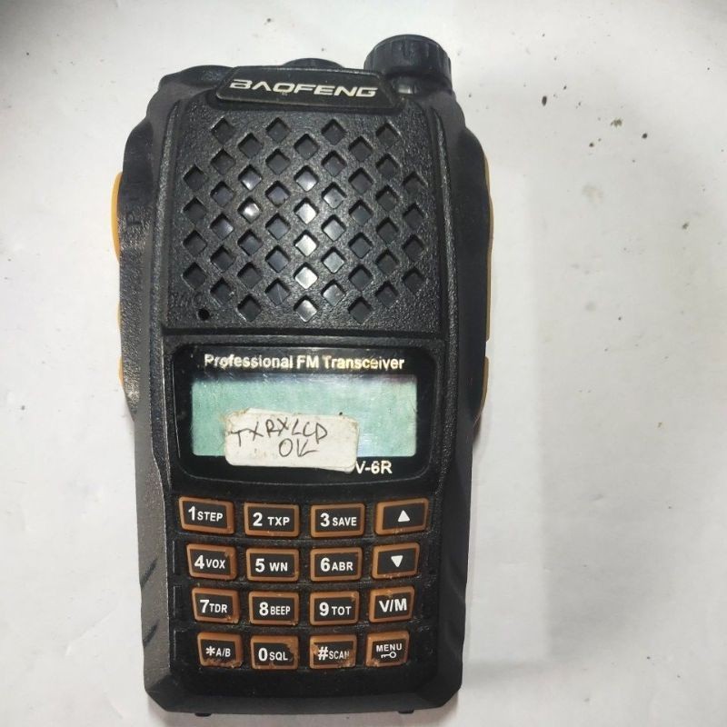 Baofeng UV-6R Handheld Walkie-Talkie Dual Band Hitam 190g dengan LED Flashlight dan VOX