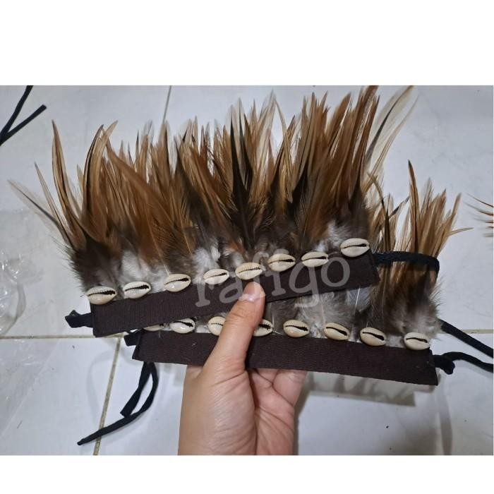 BISA COD - TOPI ADAT PAPUA / TOPI BULU AYAM PAPUA/ TOPI TARI ANAK