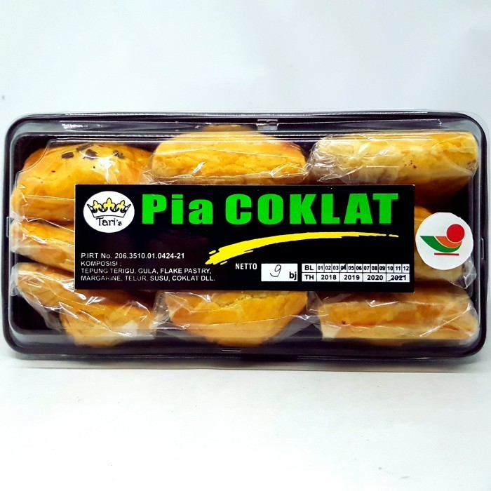 

}}}}}}] TARI'S PIA COKLAT ISI 9pcs BAKPIA BAPIA CRISPY HALAL MUI KUE KERING