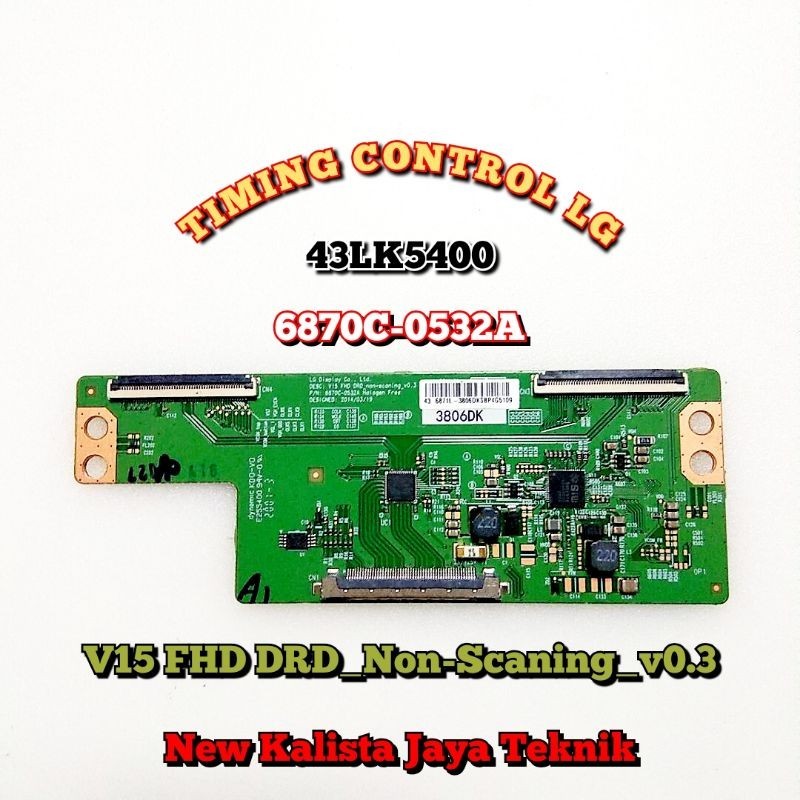 TCON TV LG 43LK5400 ORIGINAL BARU V15 FHD 6870C-0532A TICON LG 43LK540 LOGIC 43LK5400 TIKON LG 43LK5