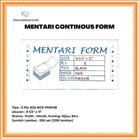 

Kertas Continuous/Continous Form 5 Ply, 5 Rangkap K5 NCR PMKHB
