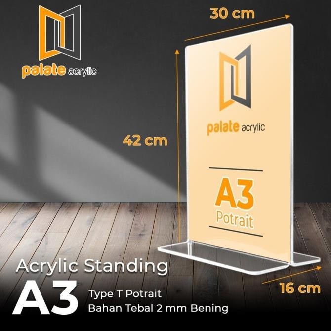 

Acrylic Tent Holder A3 T / Akrilik A3 T PORTRAIT / A3TP / Acrilic 2mm