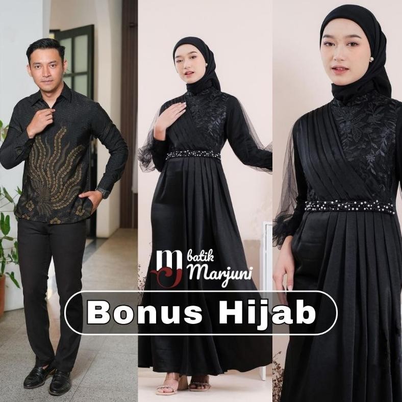 "Super Sale" (ADA JUMBO) Amara Dress Couple Kemeja Batik gamis busui Brokat kombinasi gamis muslim wanita gamis premium ||
