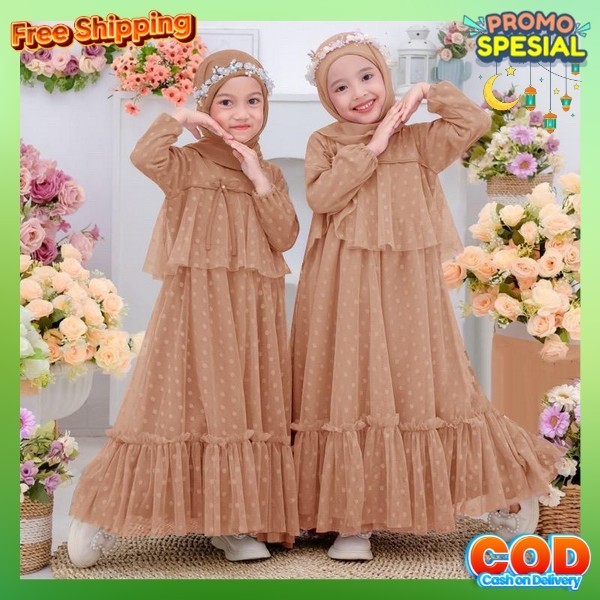 Pakaian Anak2 Perempuan Baju Ngaji Murah Modern Dres Harian Kekinian Longdress Cewek Busana Syari Ga