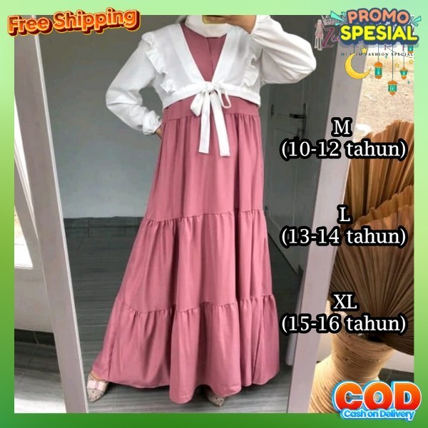 Pakean Sar'I Perempuan Kekinian Jalan Gaul Viral Gsmis Mengaji Maxi Baju Gamis Anak Muslim Amira Sya