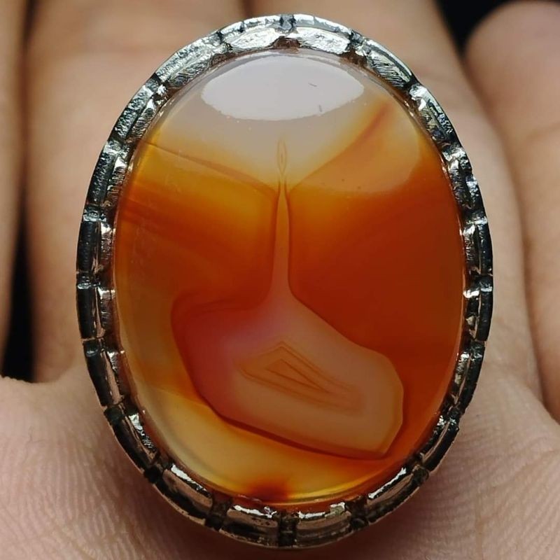 Cincin Pria Batu Akik Pamor Bawang Sebungkul | Cincin Batu Natural | Akik Nusantara | Batu akik Indo