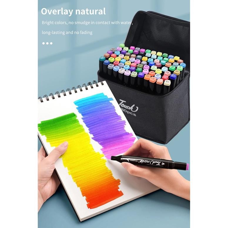 

Bisa COD Spidol Stabilo 12 24 30 36 40 48 60 80 Warna Dual Side Fine Art Brush Pen Animation Marker Set Sketsa Murah