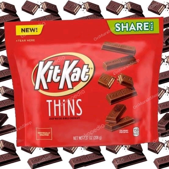 

Kitkat Thins Chocolate Kit Kat Wafer Milk Coklat Import Share Pack