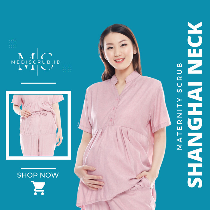 Manchu Baju Jaga Ok Medis Hamil Kerah Shanghai Dokter (Top & Pants)