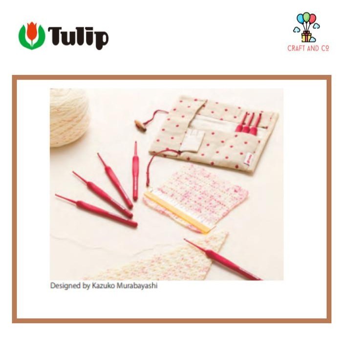 Tulip Chrochet Hook Hakpen Kagibari Etimo Red Set Series