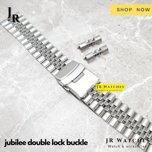Solid Jubilee Bracelet Double Lock Buckle Tali Jam Rantai Strap