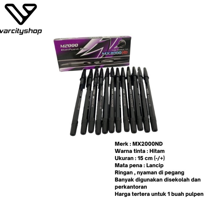 

1 Pc Pulpen MX2000 ND Tinta Hitam Bolpoin Pulpen MX2000 M2000 Balpoint