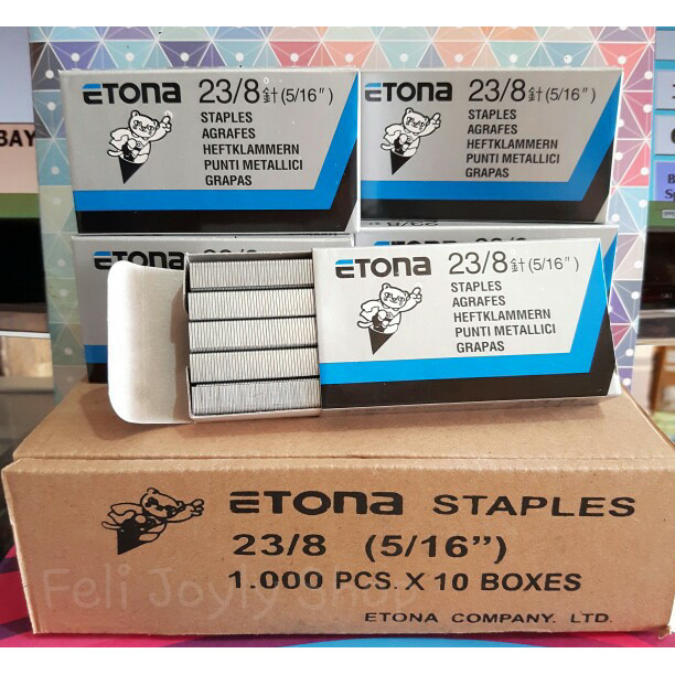 

Bergaransi Isi Staples Etona 23/8 Refil Stapler 5/16' Gun Tembak Hd Max Gilaa!!!