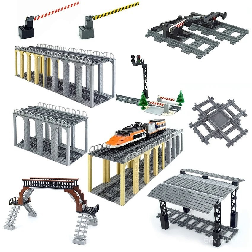 Lampu Sinyal Penanda Bata Jembatan Stasiun Kereta Api Model Jalur Kereta Kota Rel Trein Lurus Blok B