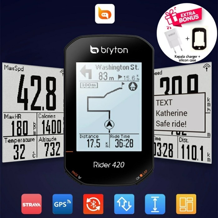 Speedometer Sepeda Gps Bryton Rider 420 Unit Only