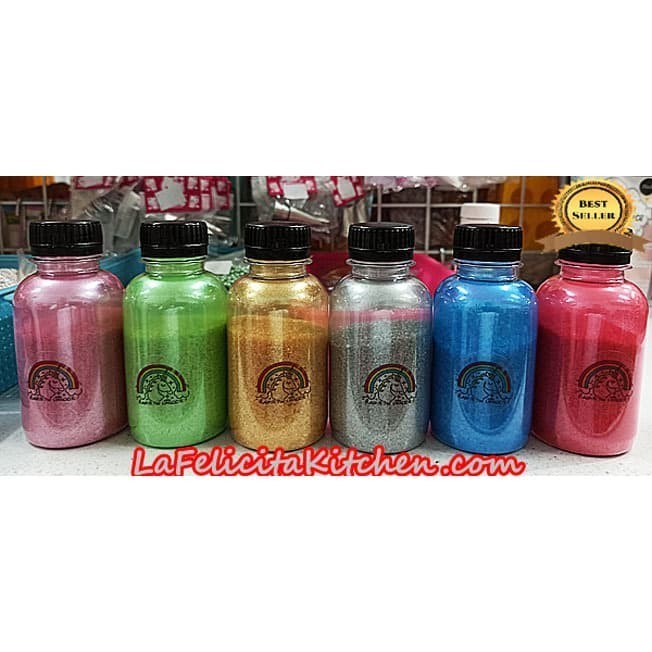 

JUAL 100G GOLD SHINE GLITTER SPRINKLES SANDING SUGAR GULA EMAS KUE METALLIC