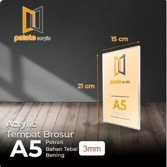 

ACRYLIC HOLDER / AKRILIK TEMPAT BROSUR BADAN A5 PORTRAIT 3MM