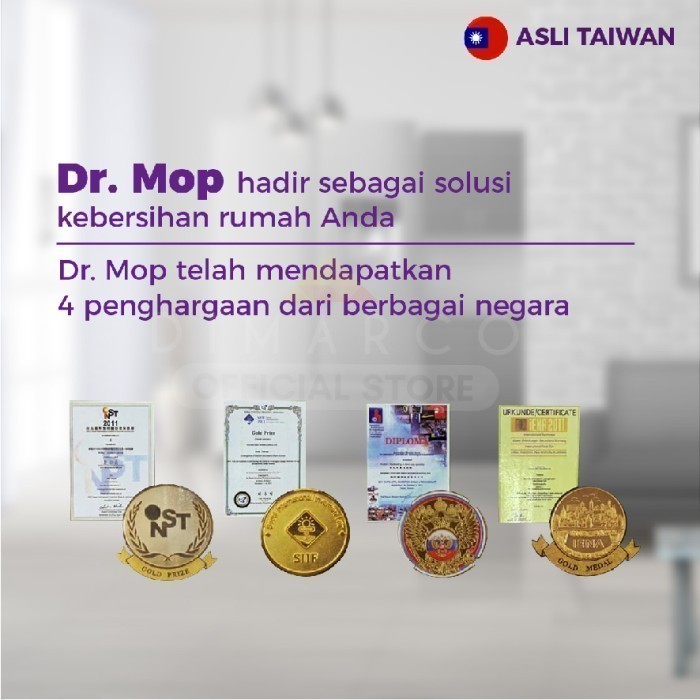 Kain Pel Peras Otomatis Alat Pel Lantai Vinyl Keramik Granit Dr Mop