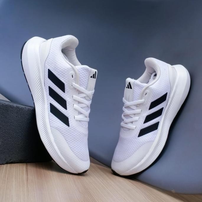 Sepatu Running Wanita Adidas Run Falcon 3.0 Putih Strip Hitam Original