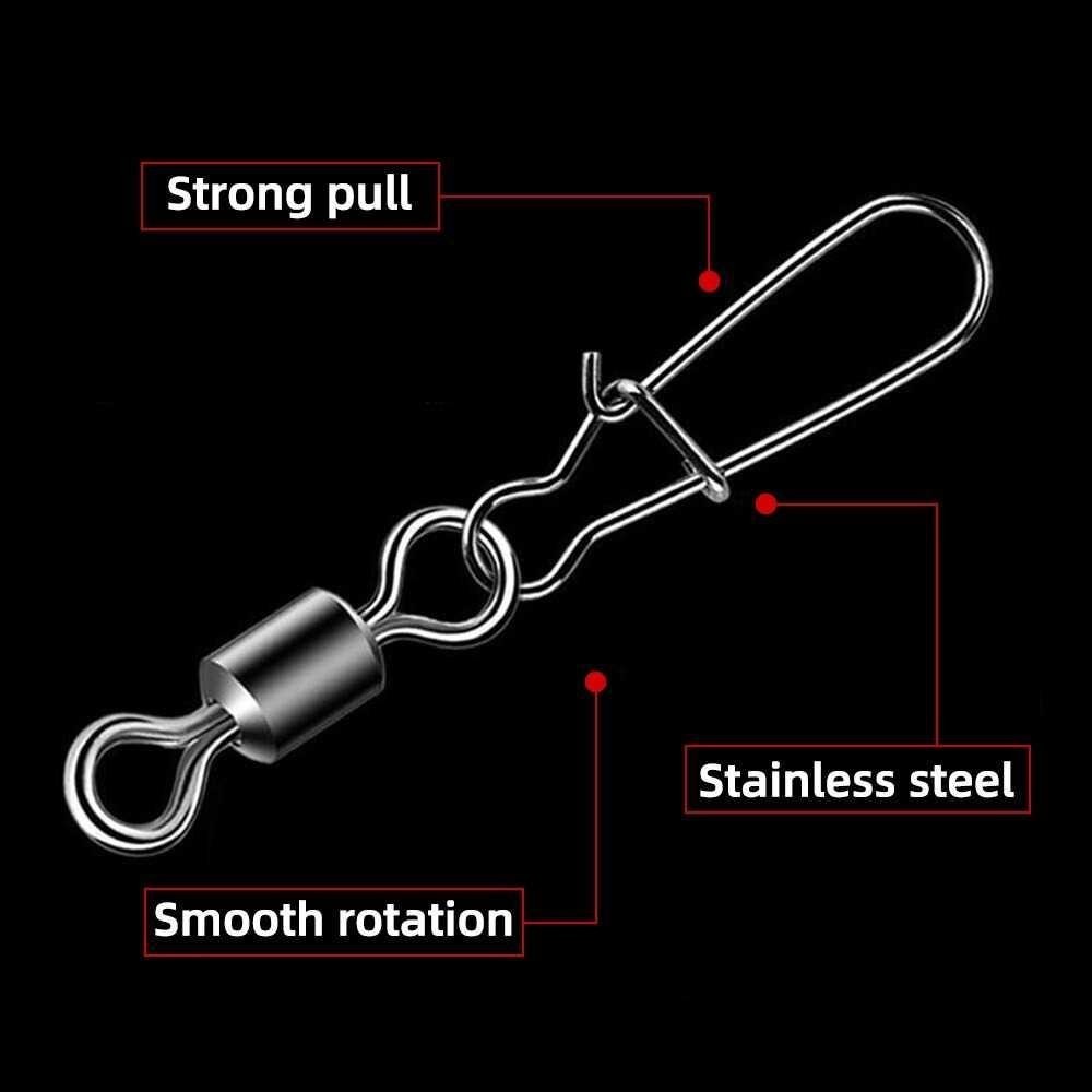 Yu Gui Fei Konektor Kail Pancing Snap Swivel Fishing Hook 26 Mm 10Pcs - S20 Original High Quality