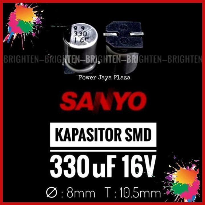 kapasitor 330uf16v 330uf 16v solid smd original sanyo [pjp]