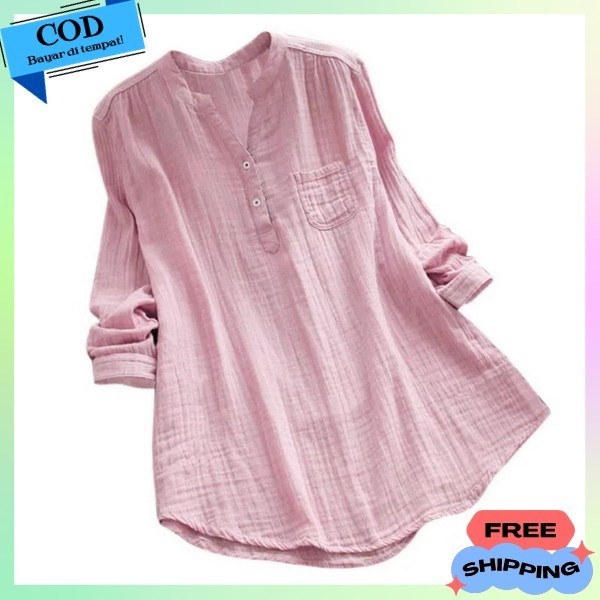 Atasan Wanita Casual Blus Model Terbaru Kmeja Blose Wnita Santai Bloues Kuliah Fashionable Bloue Cew