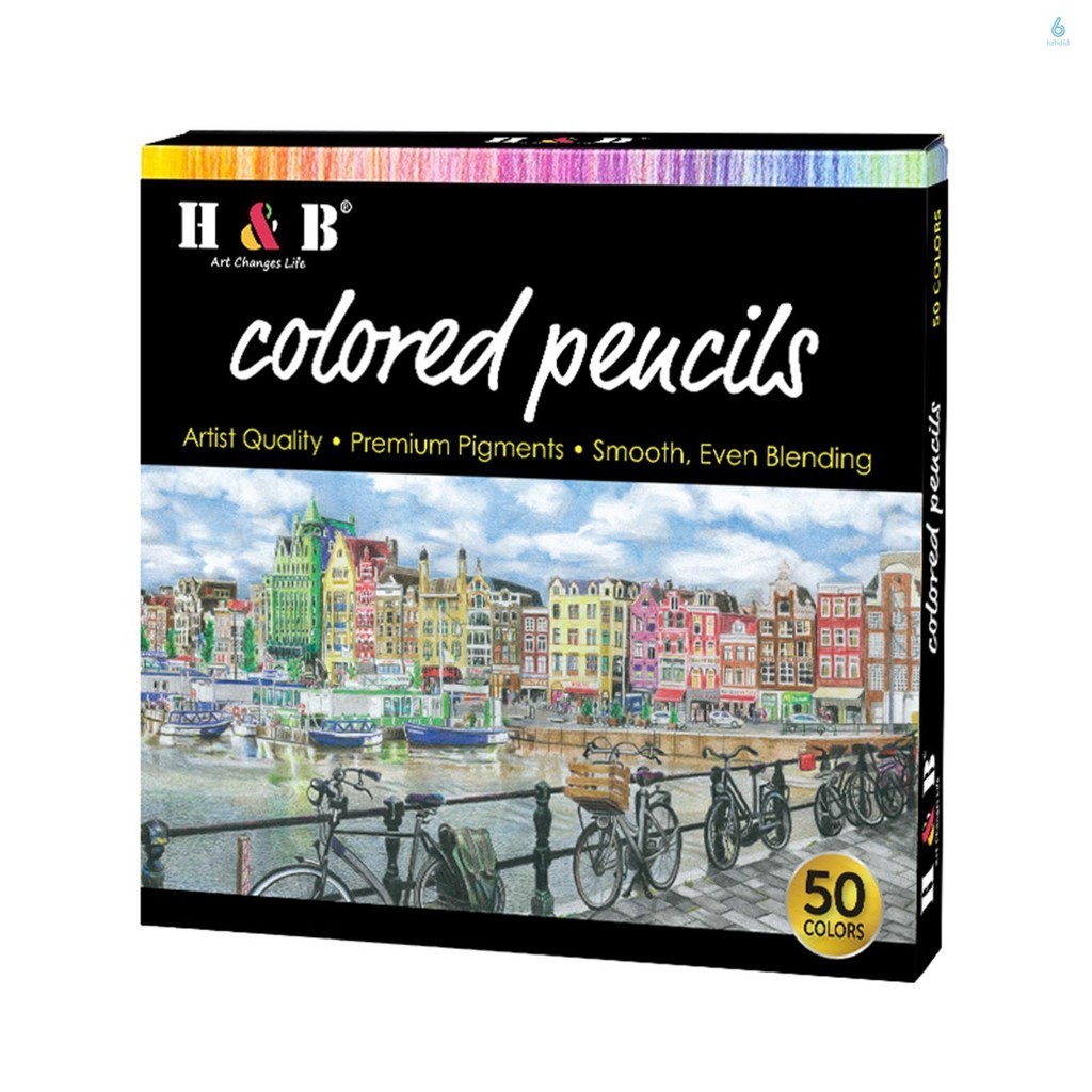 

H&B Oil Colored Pencils Set 50 Color Pre-Sharpened Color Sketch Pencils Art Supplies for Students Adults Artists Drawing Sketching Coloring Books Decoration DIY Projects Present Gift ZDSH
