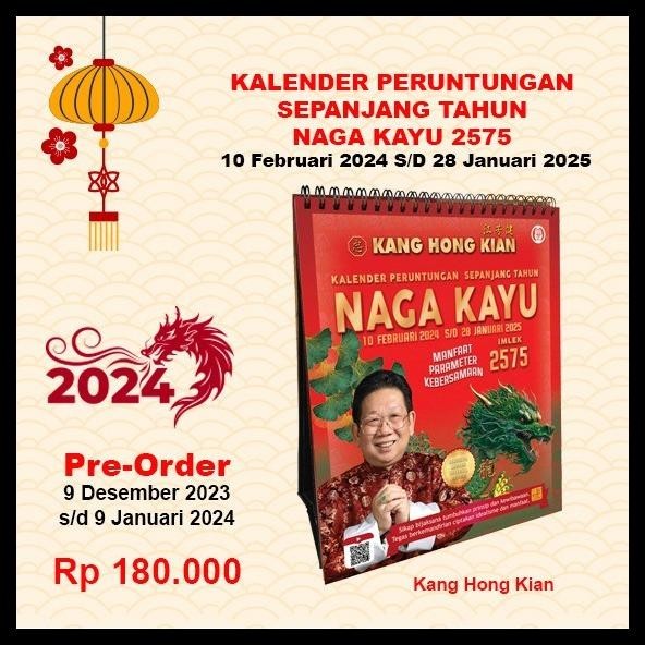 

terbaru !!! buku - kalender peruntungan sepanjang tahun naga kayu 2024 imlek 2575 ready