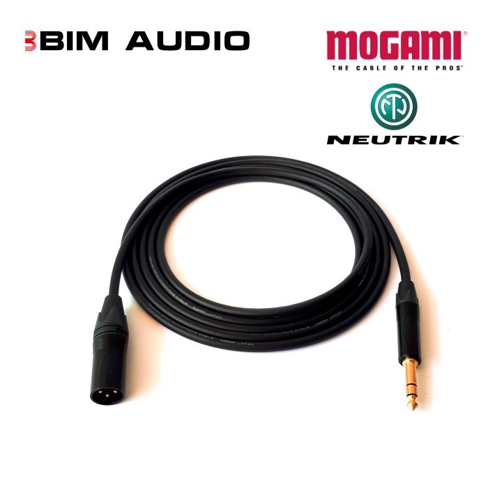 Kabel Speaker Studio Monitor MOGAMI GOLD, NEUTRIK TRS to XLR-Male