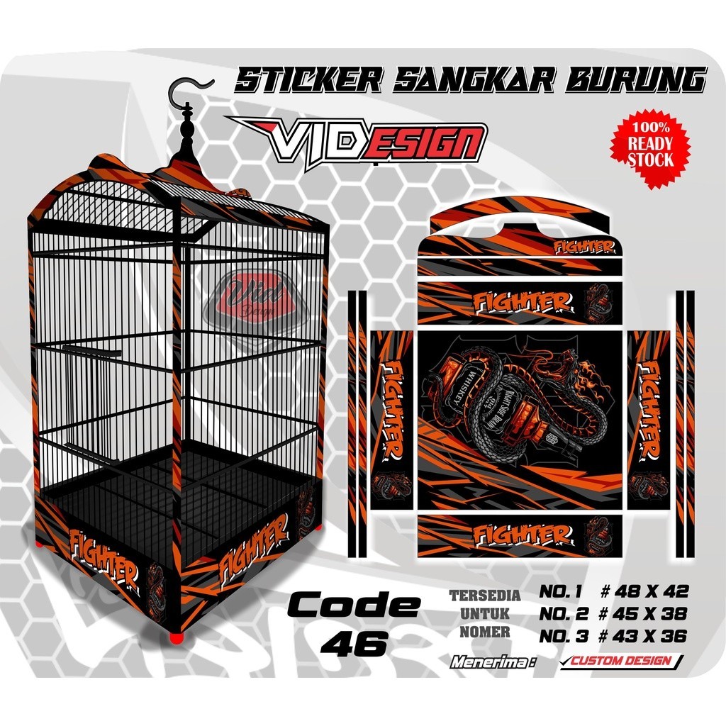 PROMO KANDANG DECAL SANGKAR BURUNG / STICKER KANDANG KACER KOTAK EBOD JAYA NO 1,2,3