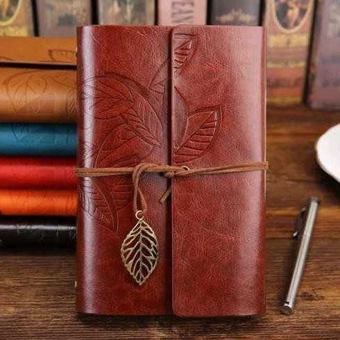 

BESTOYARD Buku Catatan Binder Kulit Notebook Retro Leaf Cover - B-606
