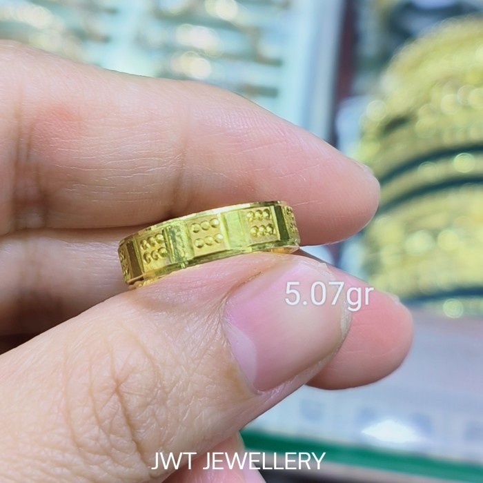 Cincin - Cincin Emas Pria Wanita 24K Ukir Doff Classic Ring