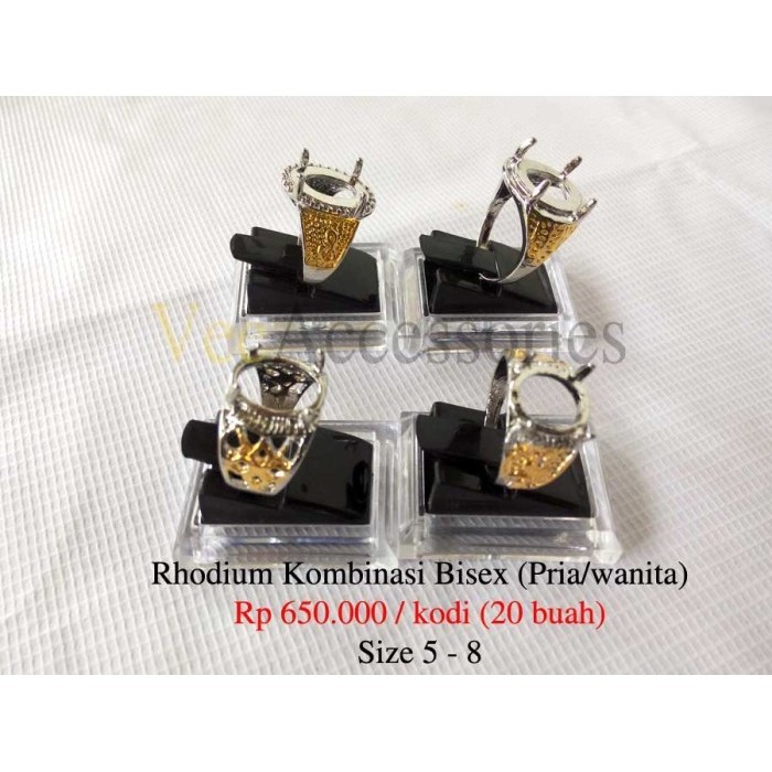 Cincin - Grosir Ring / Emban Cincin Rhodium Kombinasi Bisex (Cewek / Pria)